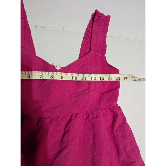 Blu Pepper Fuchsia Magenta Ruffle Hem Babydoll Mini Dress Womens Sz  S - Picture 5 of 12
